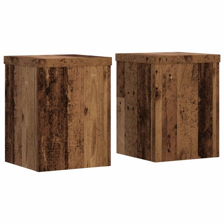 VidaXL plantestativer 2 stk 15x15x20 cm behandlet træ, gammelt træfarvet