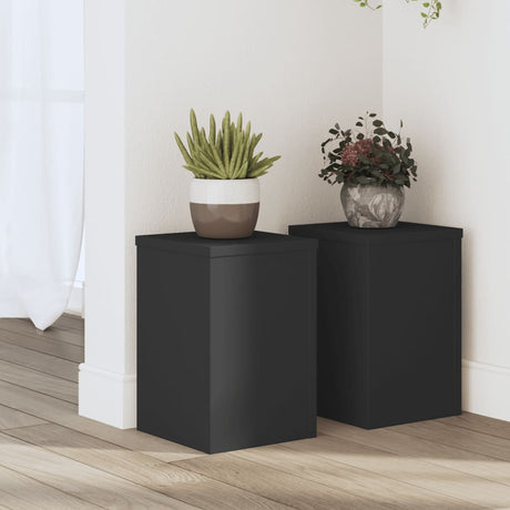VidaXL plantestativer 2 stk 20x20x30 cm forarbejdet træ sort