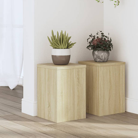 VidaXL plantestativer 2 stk 20x20x30 cm konstrueret træ sonoma eg
