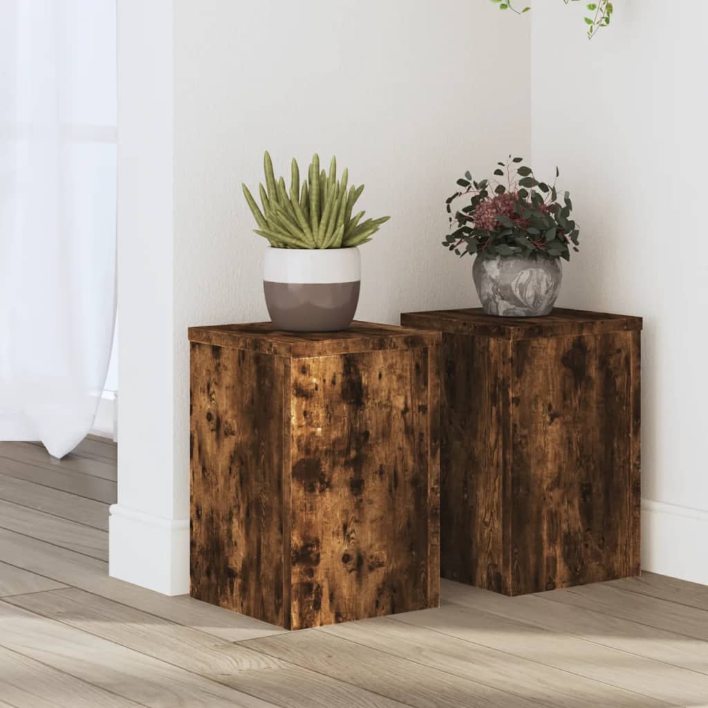 Vidaxx plantestativer 2 stk 20x20x30 cm forarbejdet træ røget eg