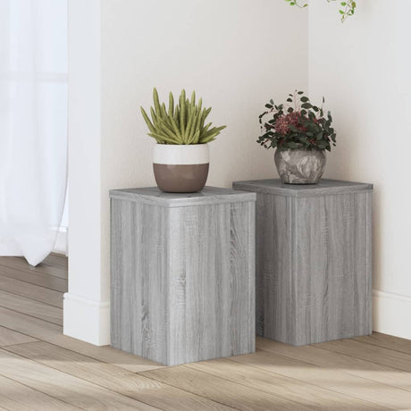 VidaXL plantestativer 2 stk 20x20x30 cm konstrueret træ grå sonoma