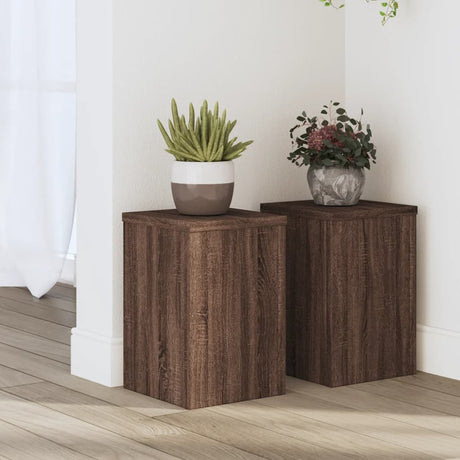 Vidaxx plantestativer 2 stk 20x20x30 cm konstrueret træ brun eg