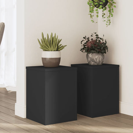 Vidaxx plantestativer 2 stk 25x25x35 cm forarbejdet træ sort