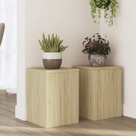 Vidaxxl plantestativer 2 stk 25x25x35 cm konstrueret træ sonoma eg
