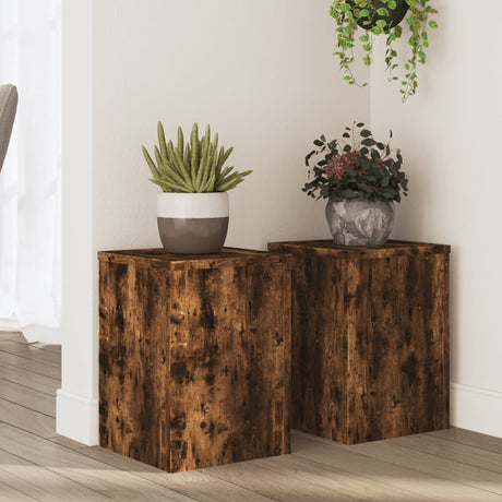 Vidaxx plantestativer 2 stk 25x25x35 cm forarbejdet træ røget eg