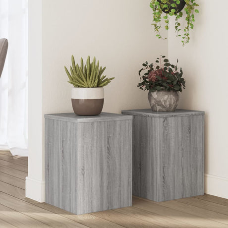 Vidaxxl plantestativer 2 stk 25x25x35 cm konstrueret træ grå sonoma