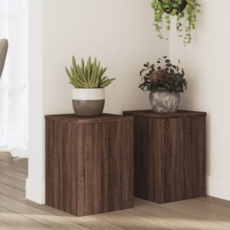 Vidaxx plantestativer 2 stk 25x25x35 cm konstrueret træ brun eg