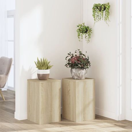 VidaXL plantestativer 2 stk 30x30x50 cm konstrueret træ sonoma eg