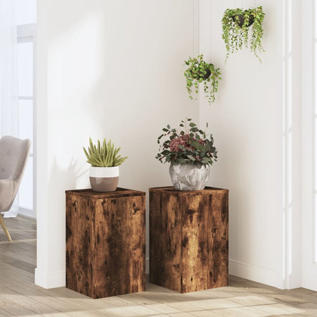 Vidaxx plantestativer 2 stk 30x30x50 cm forarbejdet træ røget eg