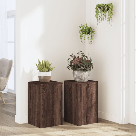 Vidaxx plantestativer 2 stk 30x30x50 cm konstrueret træ brun eg