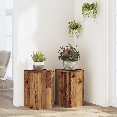 VidaXL plant stands 2 pcs 30x30x50 cm treated wood, old wood-colored