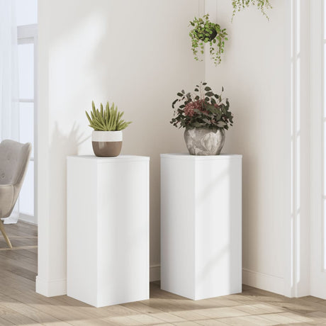 VidaXL plantestativer 2 stk 30x30x70 cm konstrueret træ hvid