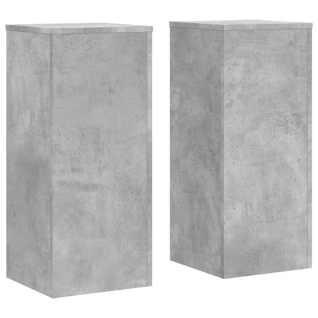 VidaXL plantestativer 2 stk 30x30x70 cm konstrueret træ betongrå