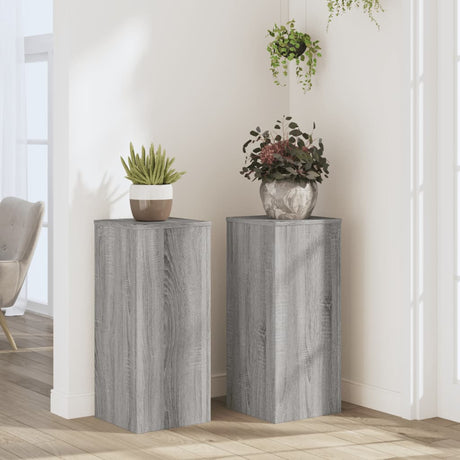 Vidaxx plantestativer 2 stk 30x30x70 cm konstrueret træ grå sonoma