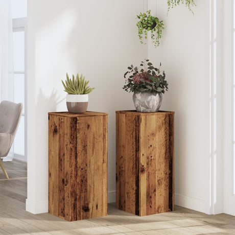 VidaXL plantestativer 2 stk 30x30x70 cm behandlet træ, gammelt træfarvet