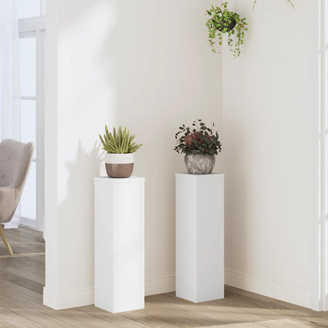 Vidaxx plantestativer 2 stk 17x17x60 cm konstrueret træ hvid