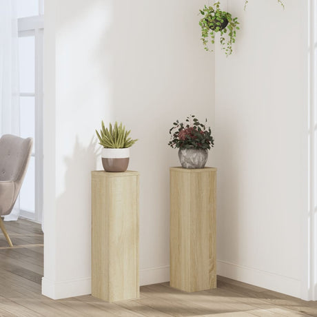 Vidaxx plantestativer 2 stk 17x17x60 cm konstrueret træ sonoma eg