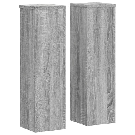 VidaXL plantestativer 2 stk 17x17x60 cm konstrueret træ grå sonoma