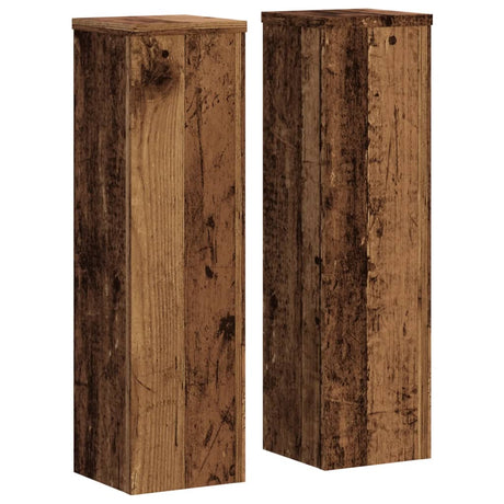Vidaxxl plantestativer 2 stk 17x17x60 cm behandlet træ, gammelt træfarvet