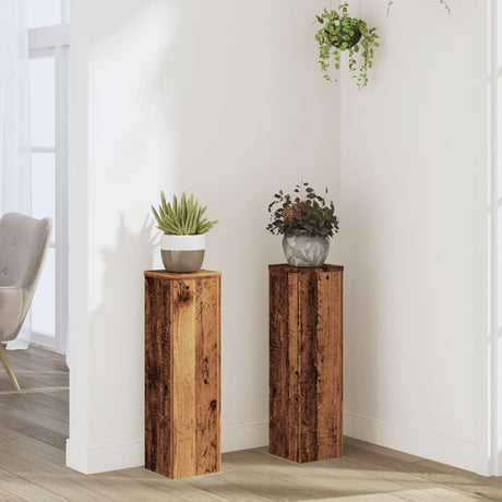 Vidaxxl plantestativer 2 stk 17x17x60 cm behandlet træ, gammelt træfarvet