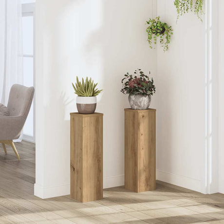 Vidaxxl plantestativer 2 stk 17x17x60 cm træ håndværksfarvet eg farvet