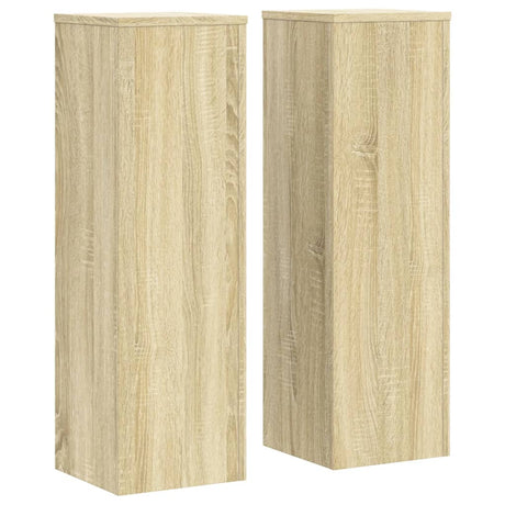 VidaXL plantestativer 2 stk 25x25x80 cm konstrueret træ sonoma eg