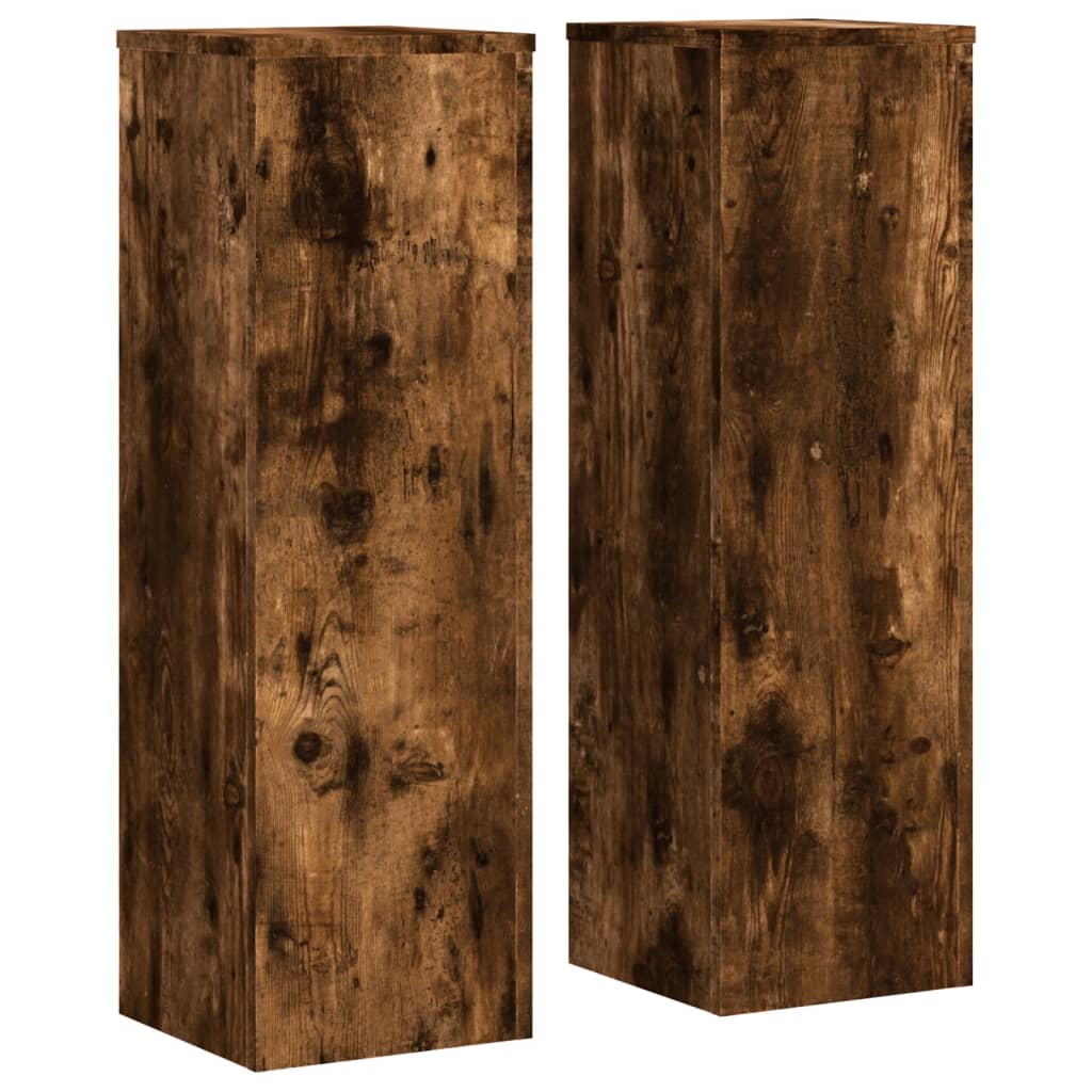 Vidaxx plantestativer 2 stk 25x25x80 cm forarbejdet træ røget eg