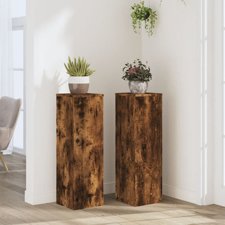 Vidaxx plantestativer 2 stk 25x25x80 cm forarbejdet træ røget eg