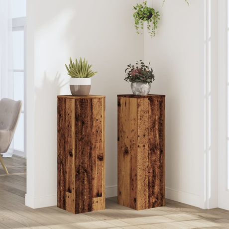 Vidaxx plantestativer 2 stk 25x25x80 cm behandlet træ, gammelt træfarvet
