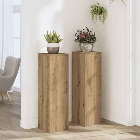VidaXL plantestativer 2 stk 25x25x80 cm træ håndværksfarvet eg