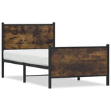 Vidaxl bedframe zonder matras metaal gerookt eikenkleurig 80x200 cm