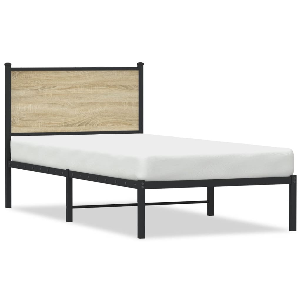 Vidaxl bedframe zonder matras metaal sonoma eikenkleurig 80x200 cm