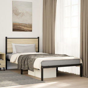 Vidaxl bedframe zonder matras metaal sonoma eikenkleurig 100x200 cm