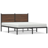 Vidaxl bedframe zonder matras metaal bruin eikenkleurig 140x200 cm