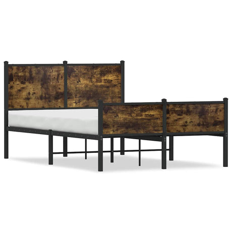 Vidaxl bedframe zonder matras metaal gerookt eikenkleurig 120x200 cm