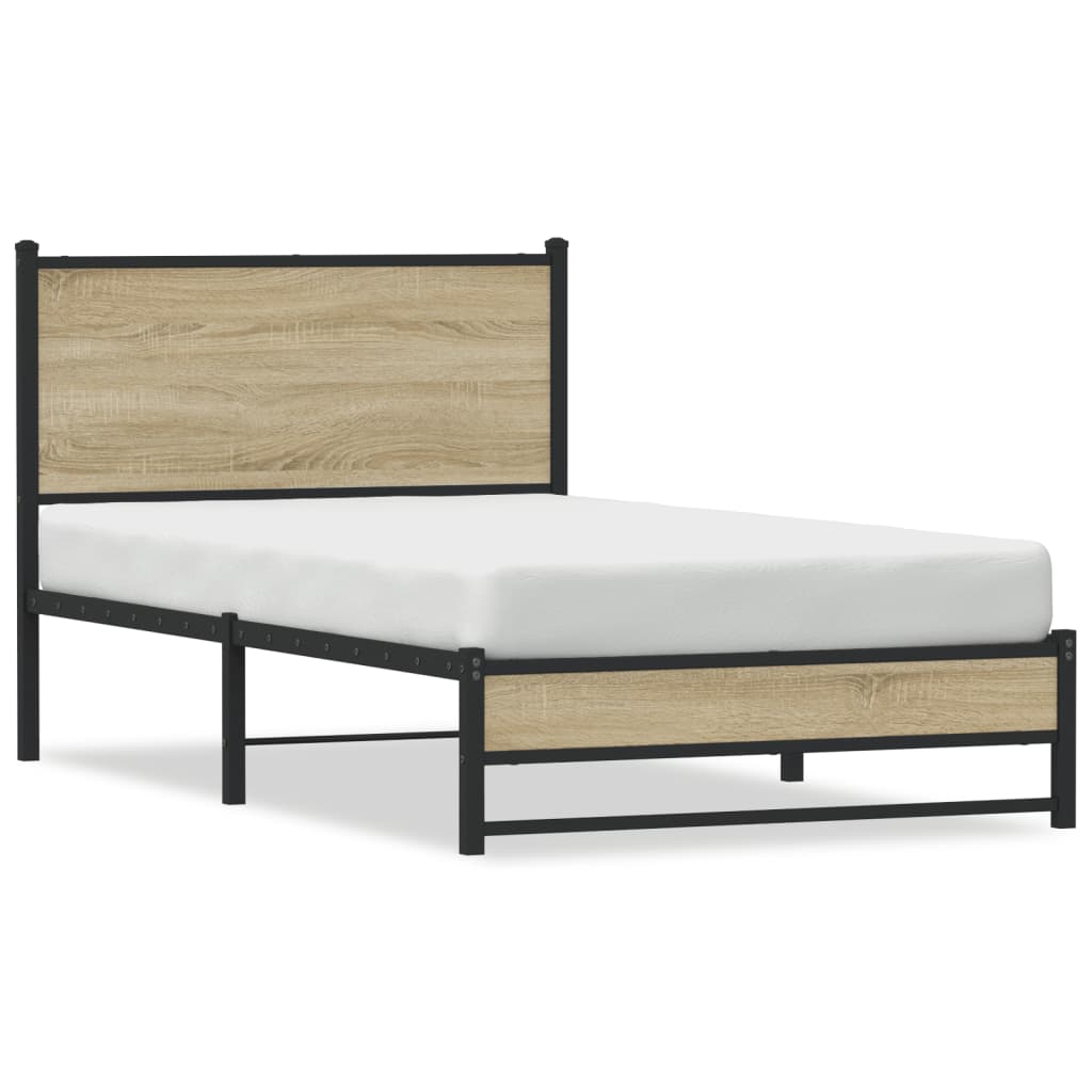 Vidaxl bedframe zonder matras metaal sonoma eikenkleurig 100x190 cm