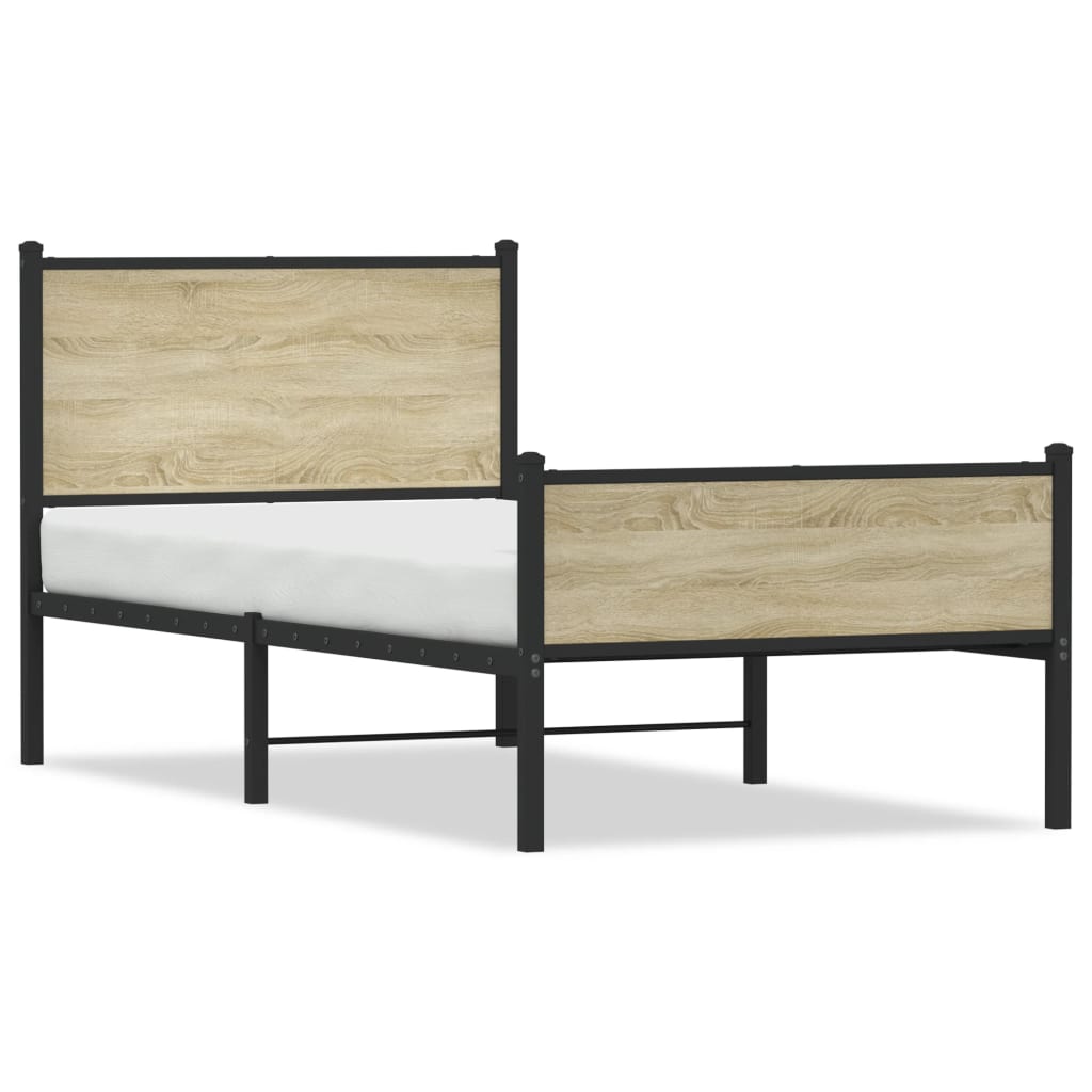 Vidaxl bedframe zonder matras metaal sonoma eikenkleurig 100x200 cm