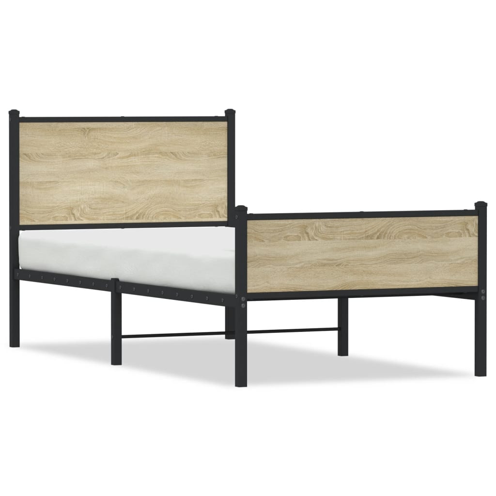 Vidaxl bedframe zonder matras metaal sonoma eikenkleurig 107x203 cm