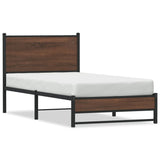 Vidaxl bedframe zonder matras metaal bruin eikenkleurig 75x190 cm