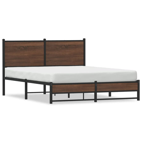 Vidaxl bedframe zonder matras metaal bruin eikenkleurig 140x190 cm