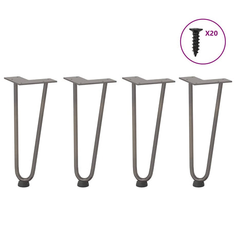 Vidaxl haarnadelpoten voor salontafel 4 st 30 cm massief staal naturel