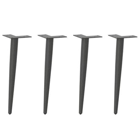 Vidaxl salontafelpoten conische vorm 4 st 42-43 cm staal antraciet