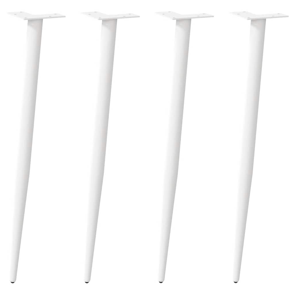Vidaxl console tafelpoten conische vorm 4 st 72-73 cm staal wit
