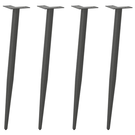 Vidaxl console tafelpoten conische vorm 4 st 72-73 cm staal antraciet