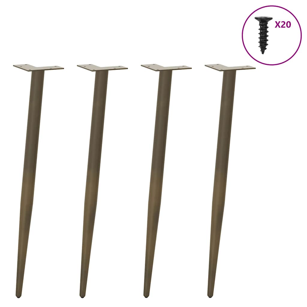Vidaxl console tafelpoten conische vorm 4 st 72-73 cm staal naturel