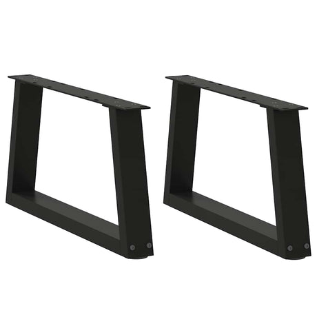 Vidaxl salontafelpoten 2 st v-vormig 60x(30-31,3) cm staal zwart