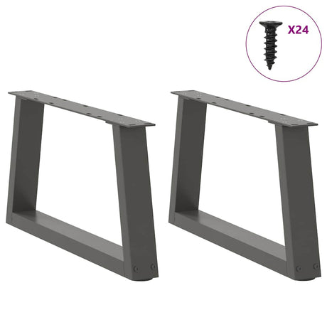 Vidaxl salontafelpoten 2 st v-vormig 60x(30-31,3) cm staal antraciet