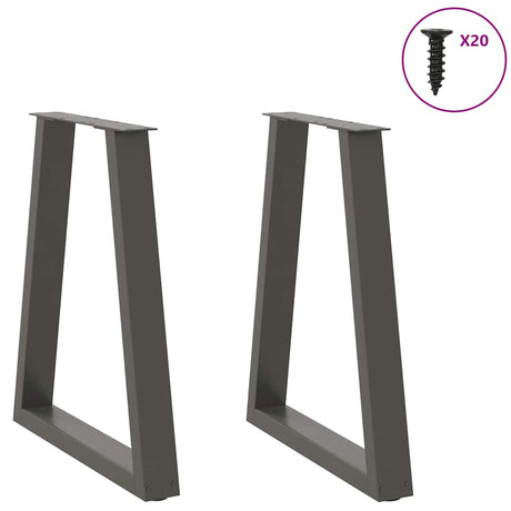 Vidaxl eettafelpoten 2 st v-vormig 60x(72-73,3) cm staal antraciet