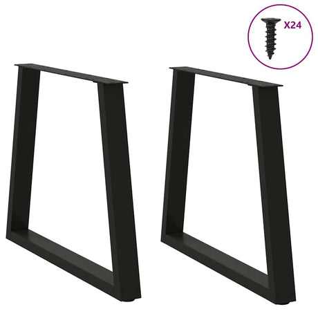 Vidaxl eettafelpoten 2 st v-vormig 80x(72-73,3) cm staal zwart