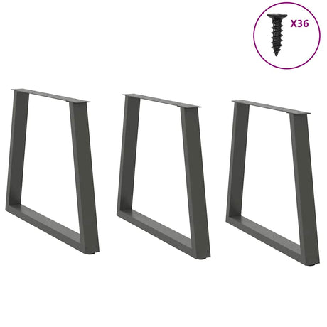 Vidaxl eettafelpoten 3 st v-vormig 70x(72-73,3) cm staal antraciet